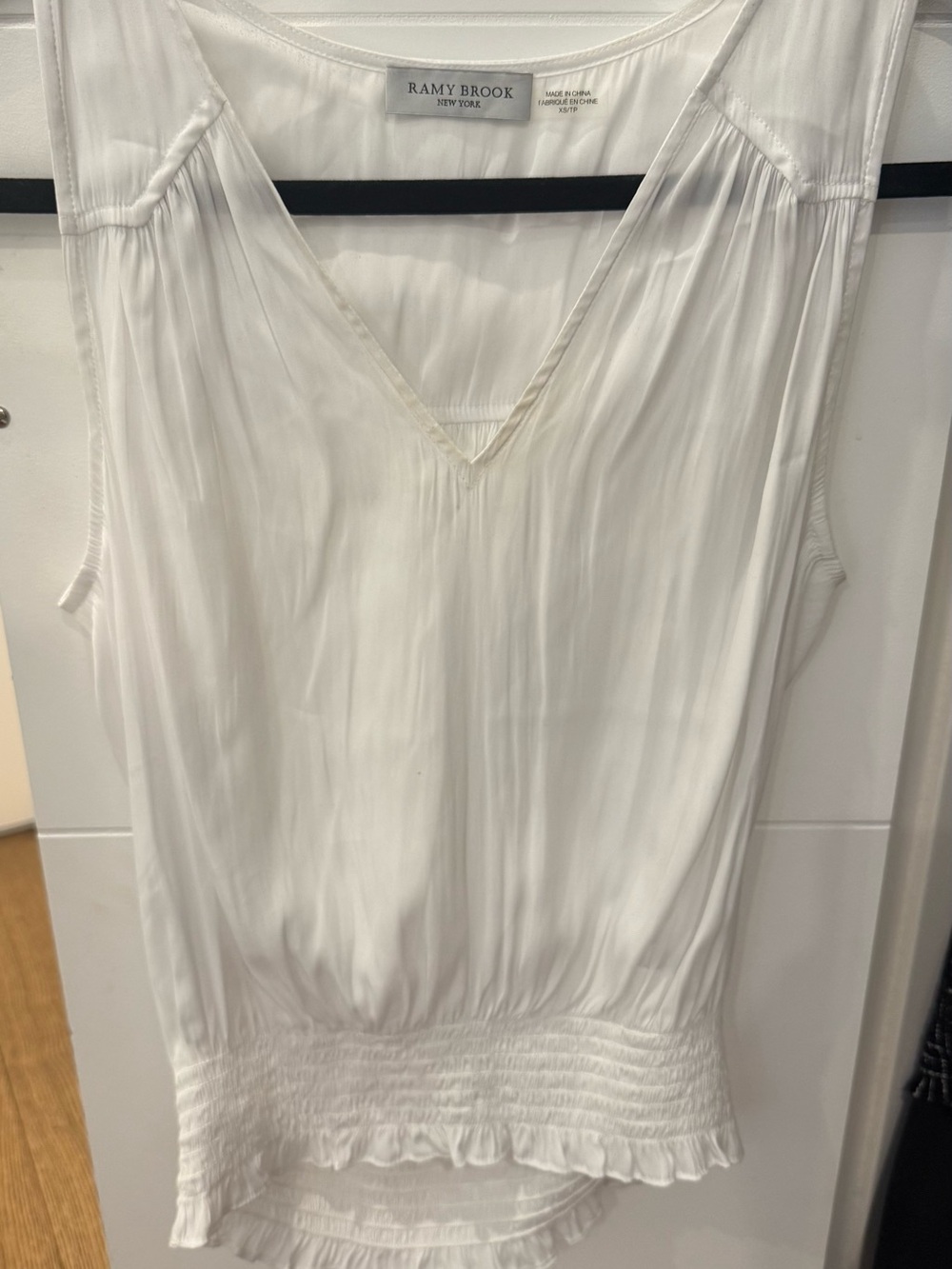 Ramy Brook White V-Neck Blouse